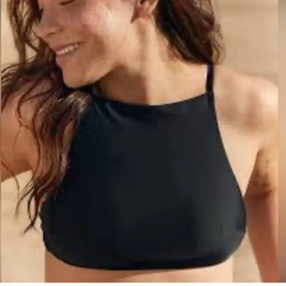 NWT Aerie Black High Neck Bikini Top Reg. $29 - Picture 2 of 7